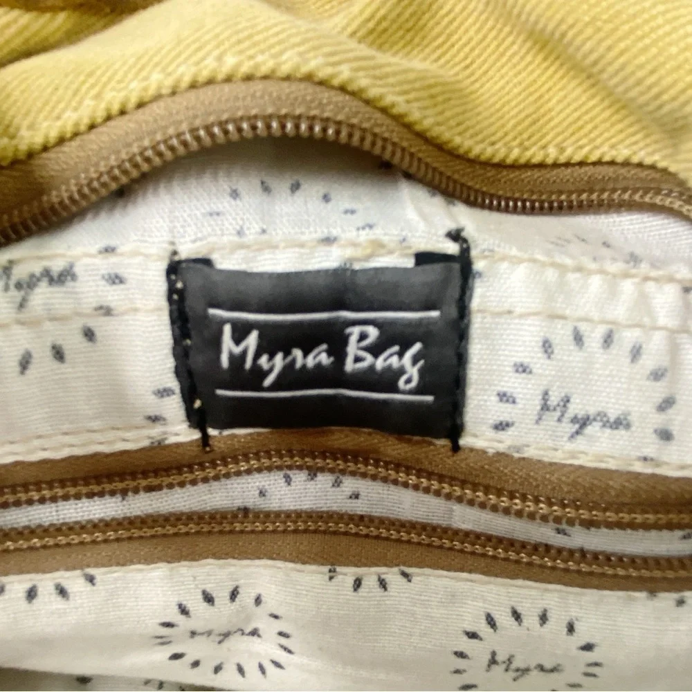 Myra Bag Canvas and Leather Adjustable Shoulder Bag Tote Purse Cotton